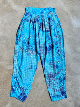 Load image into Gallery viewer, 80s Vintage Pier 1 Blue Tie-Dye Multi-Pattern Pants (M)