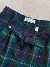 Load image into Gallery viewer, Vintage Tartan Plaid Pleat-Front Cuffed Shorts (W29")