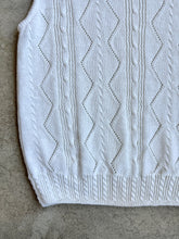Load image into Gallery viewer, 80s Vintage Russ White Cotton-Ramie Knit Mock Neck Vest Top (L)