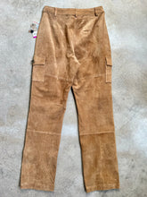 Load image into Gallery viewer, Y2K Massini Tan Suede Leather Cargo Pants (Waist 28”)