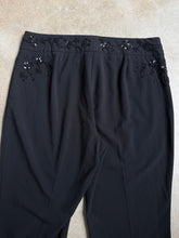 Load image into Gallery viewer, Y2K The Limited Black Floral Beaded Flare Pants (W31”)