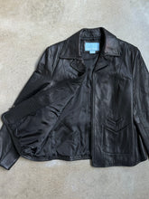 Load image into Gallery viewer, Nine West Black Leather Zip-Up Jacket (XL)