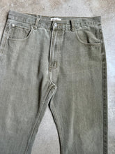 Load image into Gallery viewer, Members Property Washed Green Khaki Straight Leg Jeans (W38")