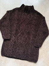Load image into Gallery viewer, 90s Vintage Express Brown Chenille Hand-Knit Sweater (M)