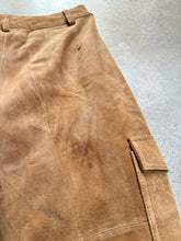 Load image into Gallery viewer, Y2K Massini Tan Suede Leather Cargo Pants (Waist 28”)