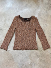 Load image into Gallery viewer, Vintage Dana Buchman Marled Brown Cotton & Wool Knit Scoop Neck Sweater | Medium