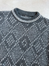 Load image into Gallery viewer, Vintage Grey Diamond Wool Knit Sweater (L/XL)