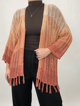 Load image into Gallery viewer, Orange Ombre Crochet Fringe Cardigan (XL)
