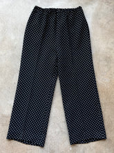 Load image into Gallery viewer, 70s Vintage Black &amp; White Polka Dot Wide-Leg Pants | Large
