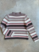 Load image into Gallery viewer, Multi Stripe Knit High Neck Sweater (M)
