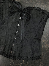 Load image into Gallery viewer, Black Satin Boned Corset (L)
