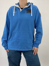 Load image into Gallery viewer, Nike Blue Patched Henley Hoodie (L)
