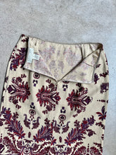 Load image into Gallery viewer, 90s Vintage Norton McNaughton Paisley Print Linen-Blend Maxi Skirt (W30”)
