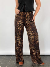 Load image into Gallery viewer, Animal Print Wide Leg Pants (L)
