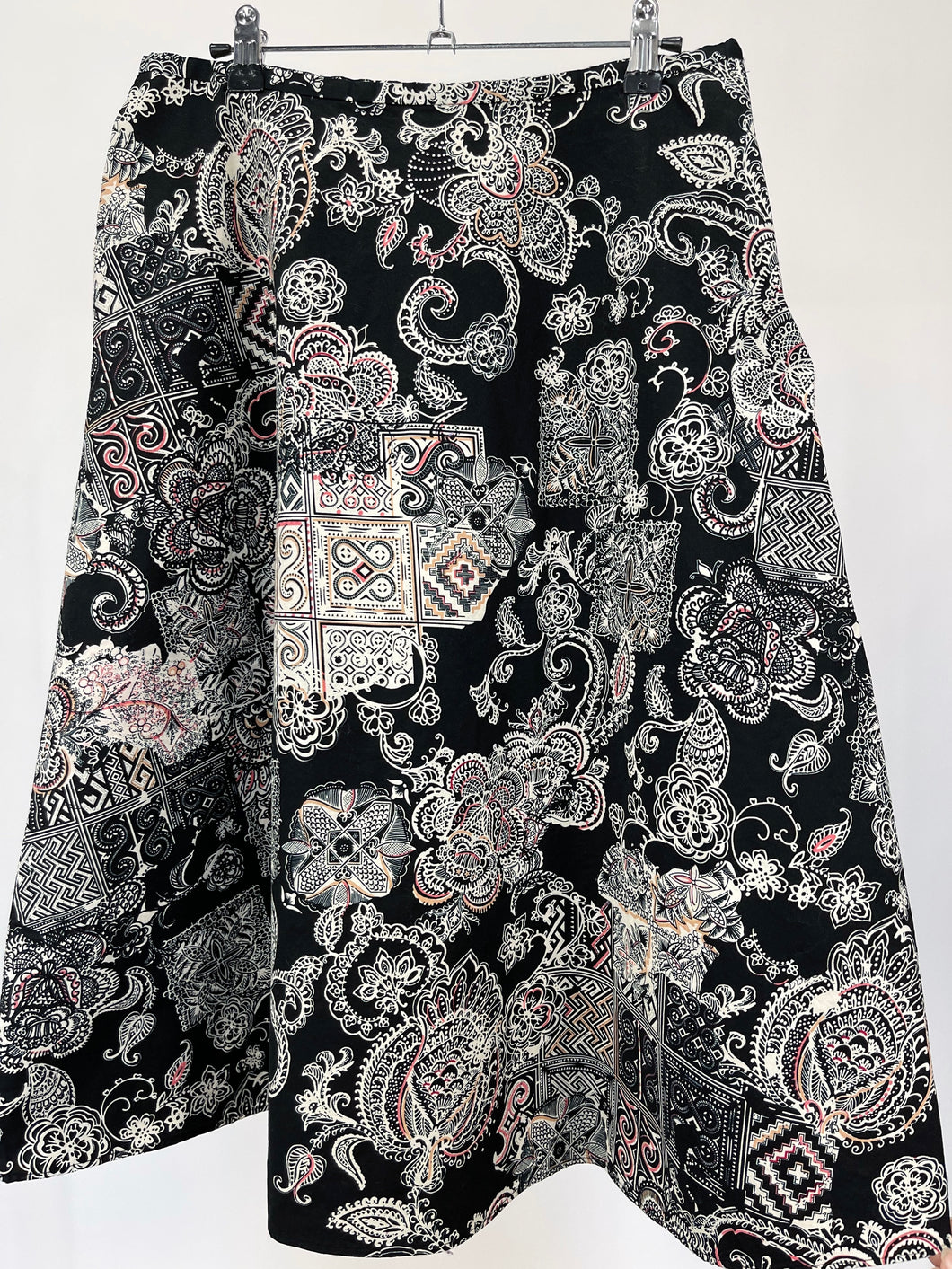 Multi Pattern Flared Midi Skirt (W31