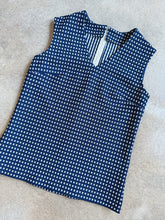 Load image into Gallery viewer, 60s Vintage Handmade Navy Gingham V-Neck Tank Top (M)
