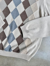 Load image into Gallery viewer, Neutral Argyle V-Neck Cotton Sweater | XL
