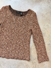 Load image into Gallery viewer, Vintage Dana Buchman Marled Brown Cotton &amp; Wool Knit Scoop Neck Sweater | Medium

