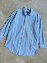 Load image into Gallery viewer, 90s Vintage Chaps Blue Multi Stripe Button Down Shirt (L)
