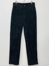 Load image into Gallery viewer, 90s Black High Waisted Suede Pants (W29&quot;)
