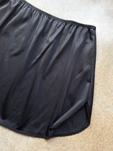 Load image into Gallery viewer, Vintage Vassarette Black Lace Trim Mini Slip Skirt | Medium
