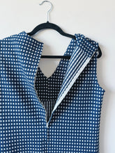 Load image into Gallery viewer, 60s Vintage Handmade Navy Gingham V-Neck Tank Top (M)
