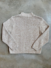 Load image into Gallery viewer, Neutral Cotton Cable Knit Mock Neck Sweater (XL)
