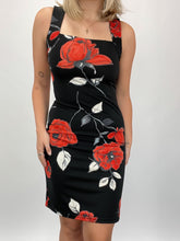 Load image into Gallery viewer, Y2K Rose Print Sleeveless Tie Back Dress (S)
