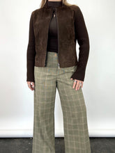 Load image into Gallery viewer, Brown Suede Knit Sleeve Jacket (L)
