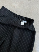 Load image into Gallery viewer, Vintage Black Pinstripe High Waist Pleated Pants (M)
