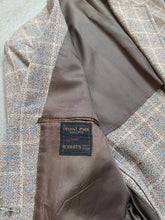 Load image into Gallery viewer, 70s Vintage Bryant Park Neutral Blue Plaid Tweed Sport Coat (M/L)
