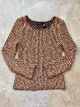 Load image into Gallery viewer, Vintage Dana Buchman Marled Brown Cotton &amp; Wool Knit Scoop Neck Sweater | Medium
