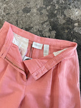 Load image into Gallery viewer, Coral Pleated Linen Shorts (W29&quot;)
