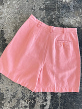 Load image into Gallery viewer, Coral Pleated Linen Shorts (W29&quot;)
