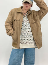 Load image into Gallery viewer, Tan Suede Bomber Jacket (XL)
