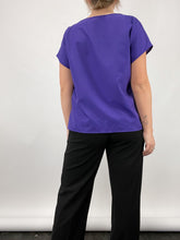 Load image into Gallery viewer, 80s Purple Batwing Blouse (XL)
