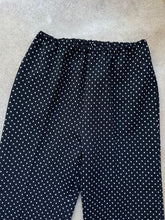 Load image into Gallery viewer, 70s Vintage Black &amp; White Polka Dot Wide-Leg Pants | Large
