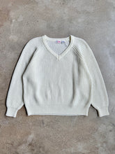 Load image into Gallery viewer, Vintage B.I. Gear Cream V-Neck Sweater (L)
