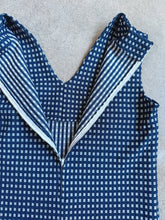 Load image into Gallery viewer, 60s Vintage Handmade Navy Gingham V-Neck Tank Top (M)
