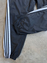 Load image into Gallery viewer, 2000s Adidas Black Nylon Windbreaker Side-Zip Track Pants (XL)
