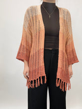 Load image into Gallery viewer, Orange Ombre Crochet Fringe Cardigan (XL)
