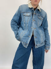 Load image into Gallery viewer, Sherpa Lined Denim Jacket (XL)
