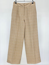 Load image into Gallery viewer, Tan Plaid Wool Wide Leg Pants (W26&quot;)

