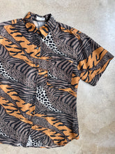 Load image into Gallery viewer, Vintage Robert Stock Animal Print Silk Button-Up Shirt (S)
