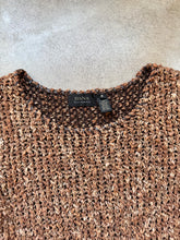 Load image into Gallery viewer, Vintage Dana Buchman Marled Brown Cotton &amp; Wool Knit Scoop Neck Sweater | Medium
