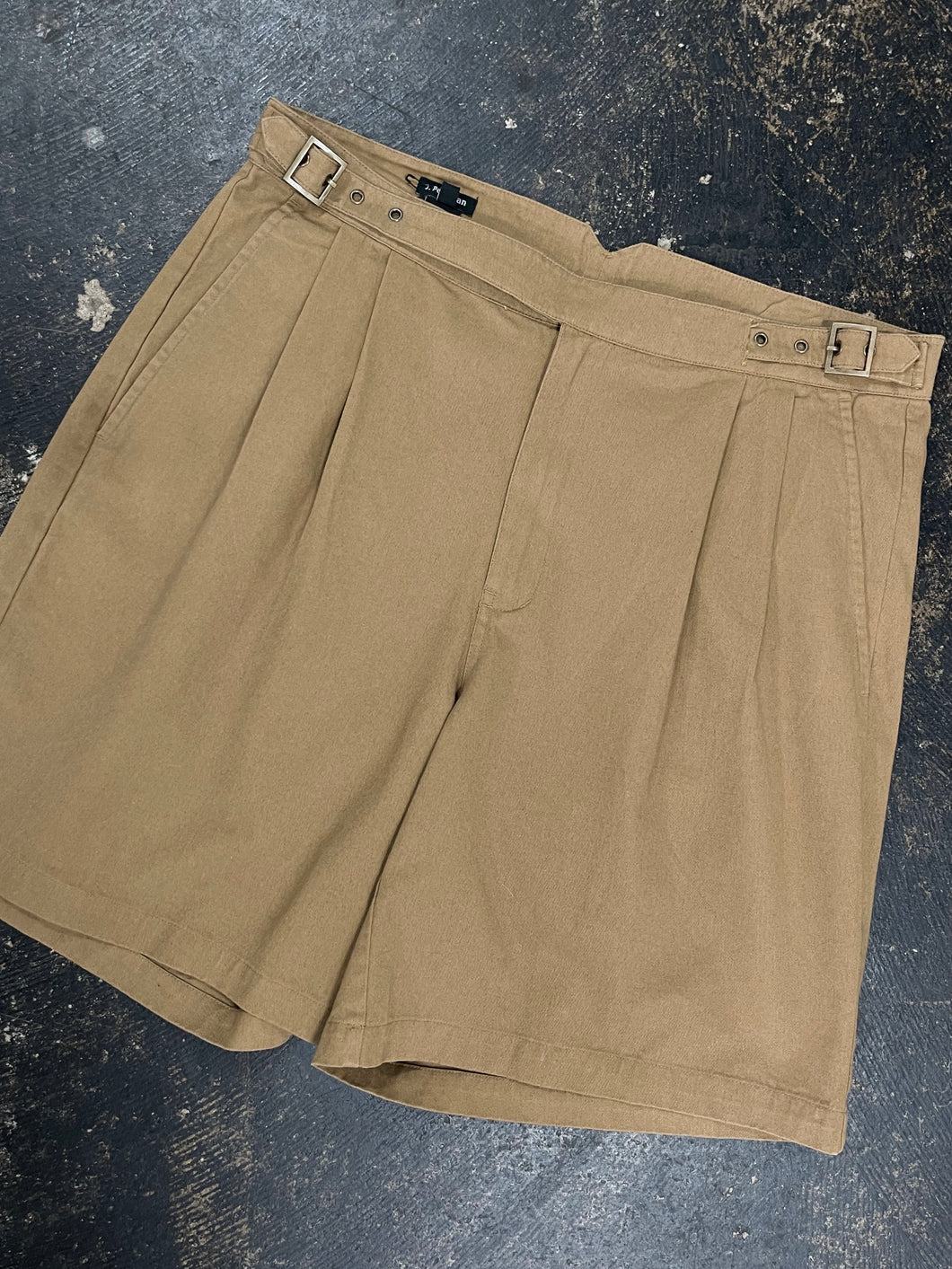 Dark Khaki Pleated Shorts (W34)