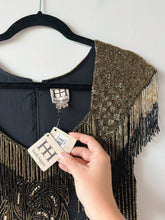 Load image into Gallery viewer, Haute Hippie Silk Beaded Fringe Flapper Dress (S)
