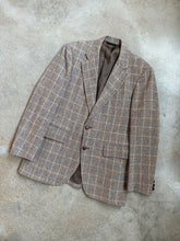 Load image into Gallery viewer, 70s Vintage Bryant Park Neutral Blue Plaid Tweed Sport Coat (M/L)
