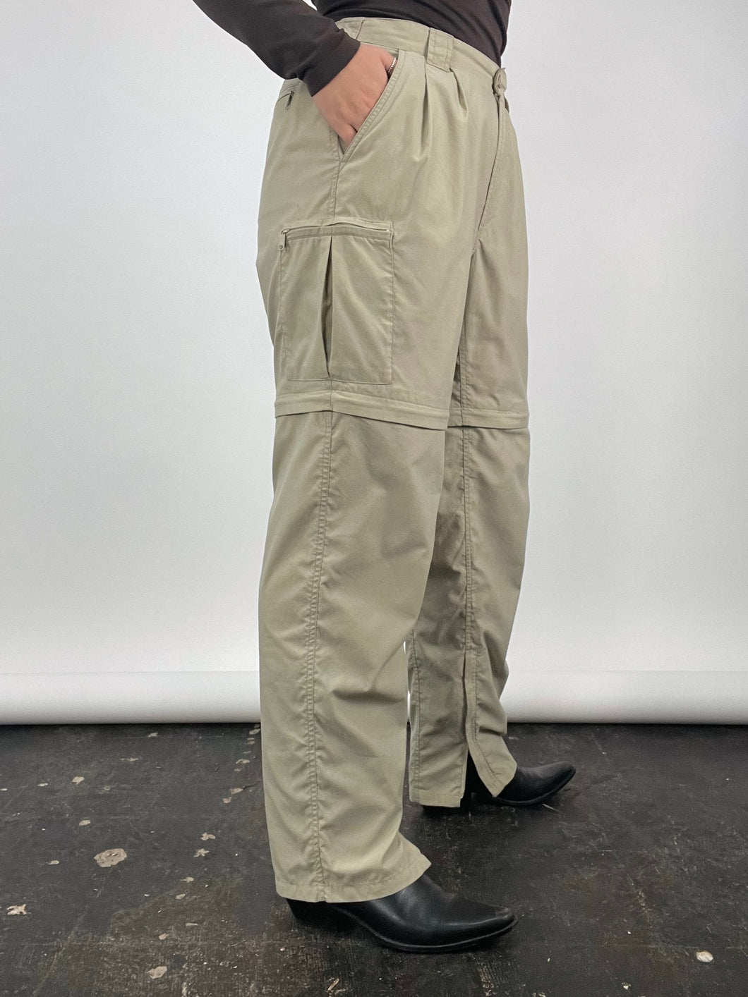 90's Khaki Zip-Off Cargo Pants (M)