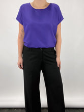 Load image into Gallery viewer, 80s Purple Batwing Blouse (XL)
